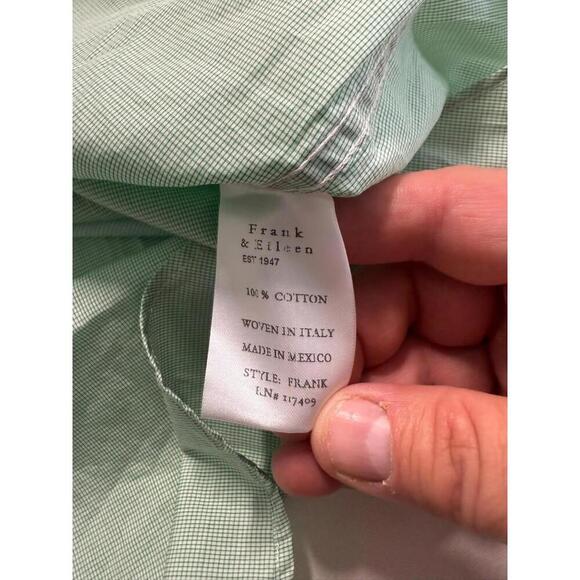 Frank and Eileen Frank Shirt Women's Large Green White Striped Cotton Tunic - Picture 4 of 6